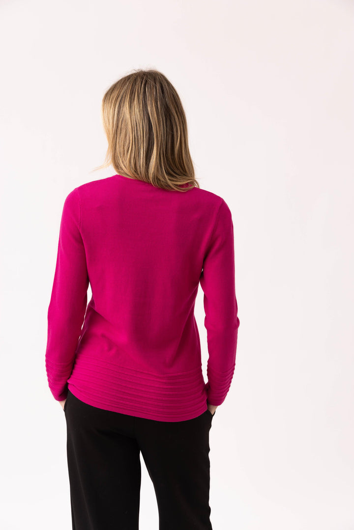 Round Neck Rib Knit Sweater