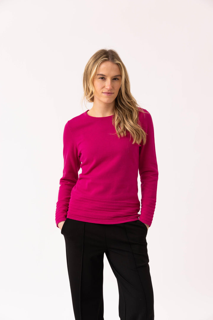 Round Neck Rib Knit Sweater