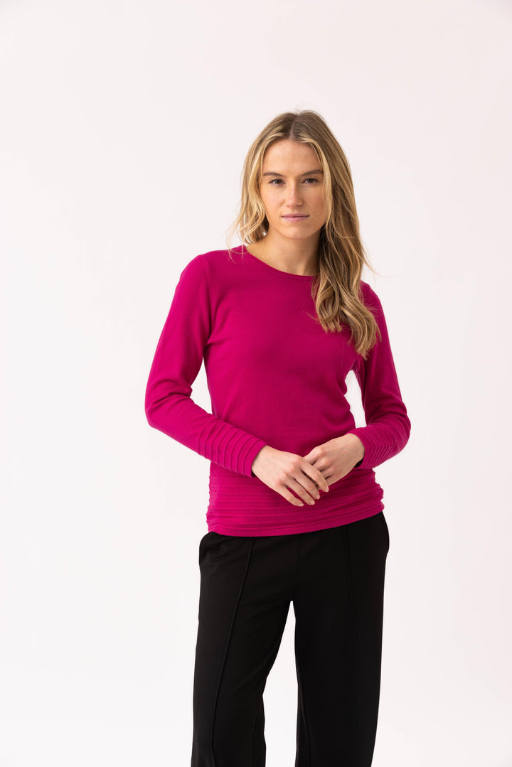 Round Neck Rib Knit Sweater