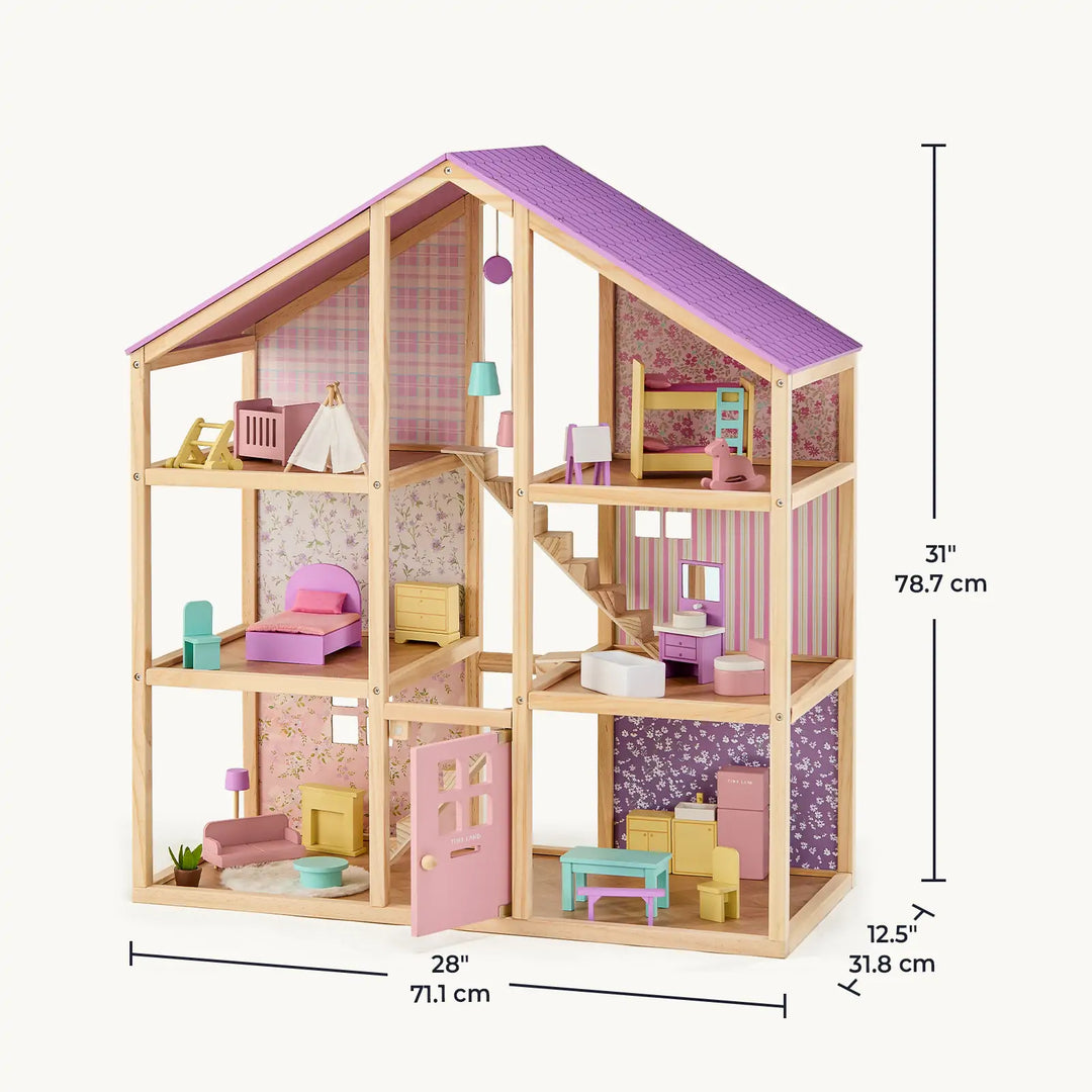 Tiny Land® Sweetwood Unicorn Dollhouse &amp; Wooden Dollhouse Dolls