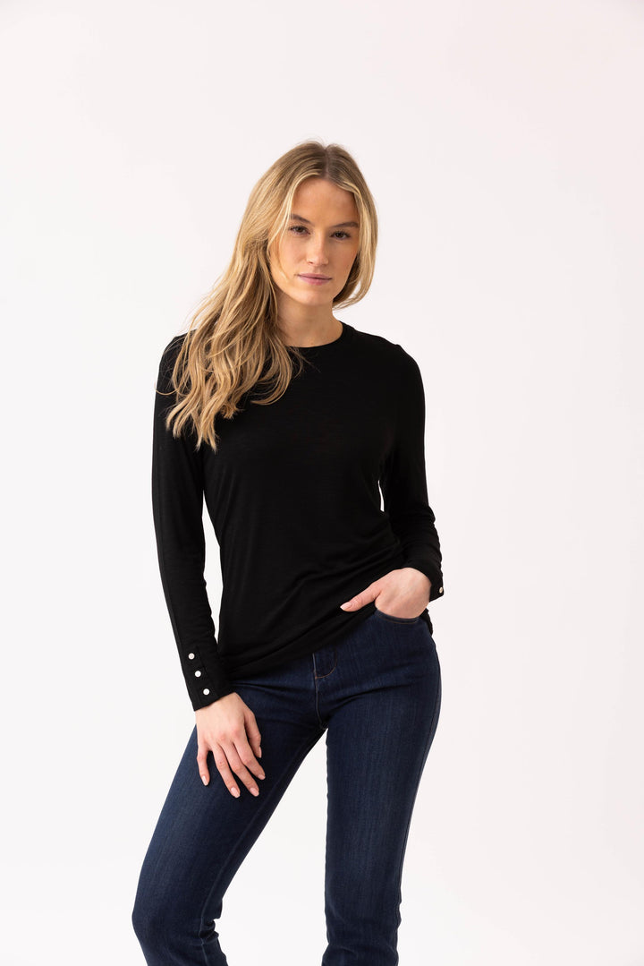 Button Cuff Long Sleeve Top