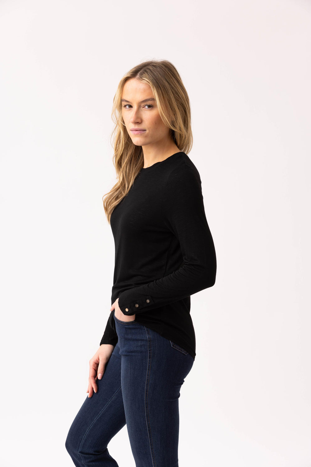 Button Cuff Long Sleeve Top from KADOU Boutique