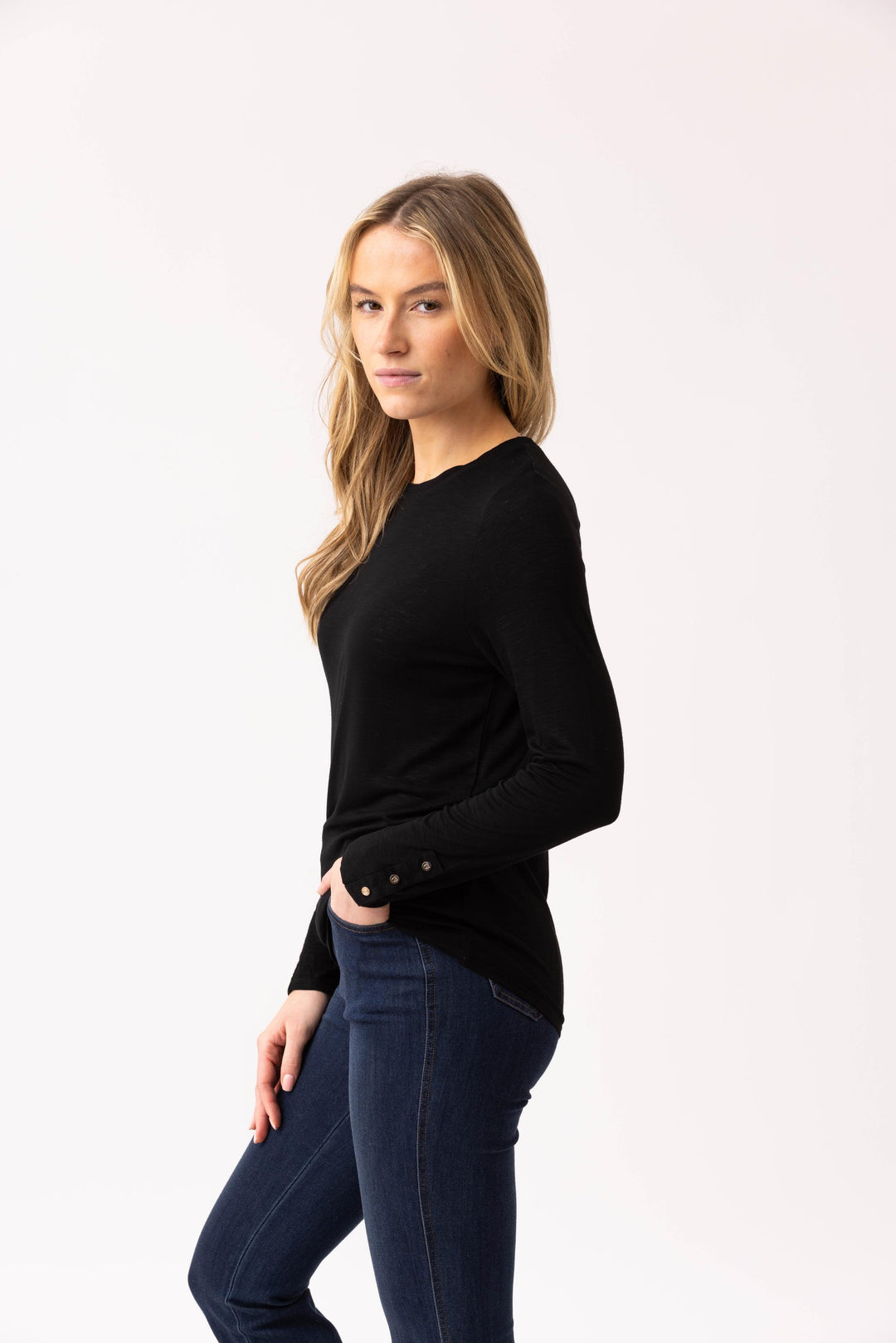 Button Cuff Long Sleeve Top