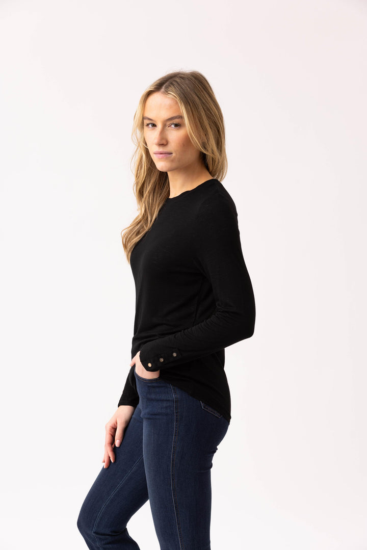 Button Cuff Long Sleeve Top
