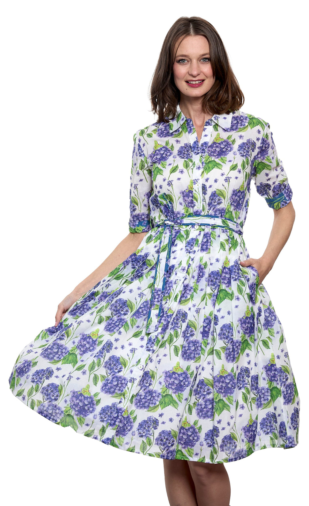 hydrangea print dress