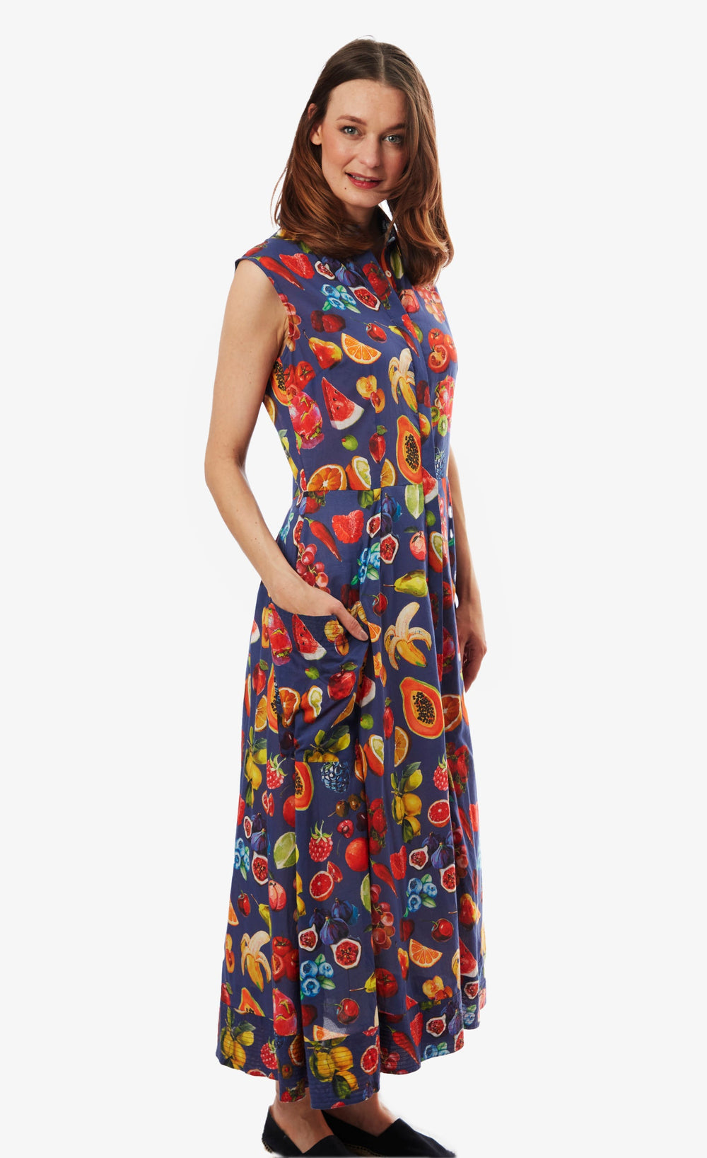 Sea Island Dress Fruit Print from KADOU Boutique
