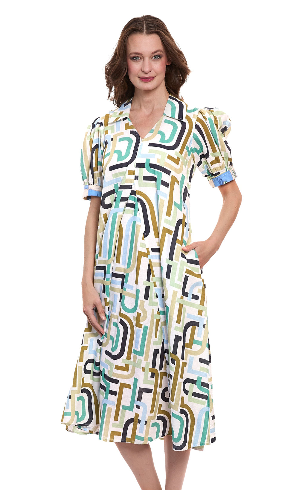Montauk Dress Abstract Print from KADOU Boutique