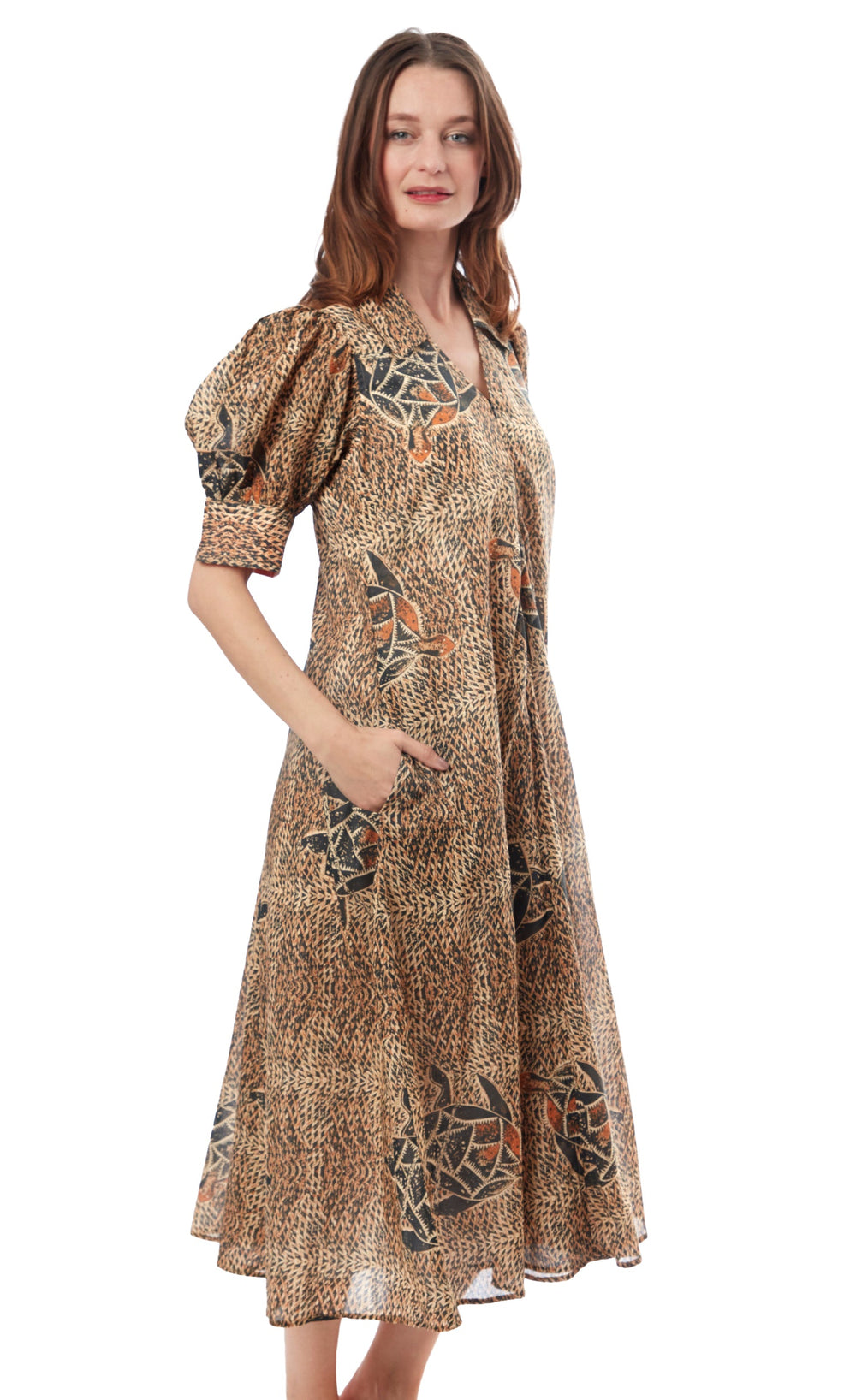 Montauk Dress Turtles Print from KADOU Boutique