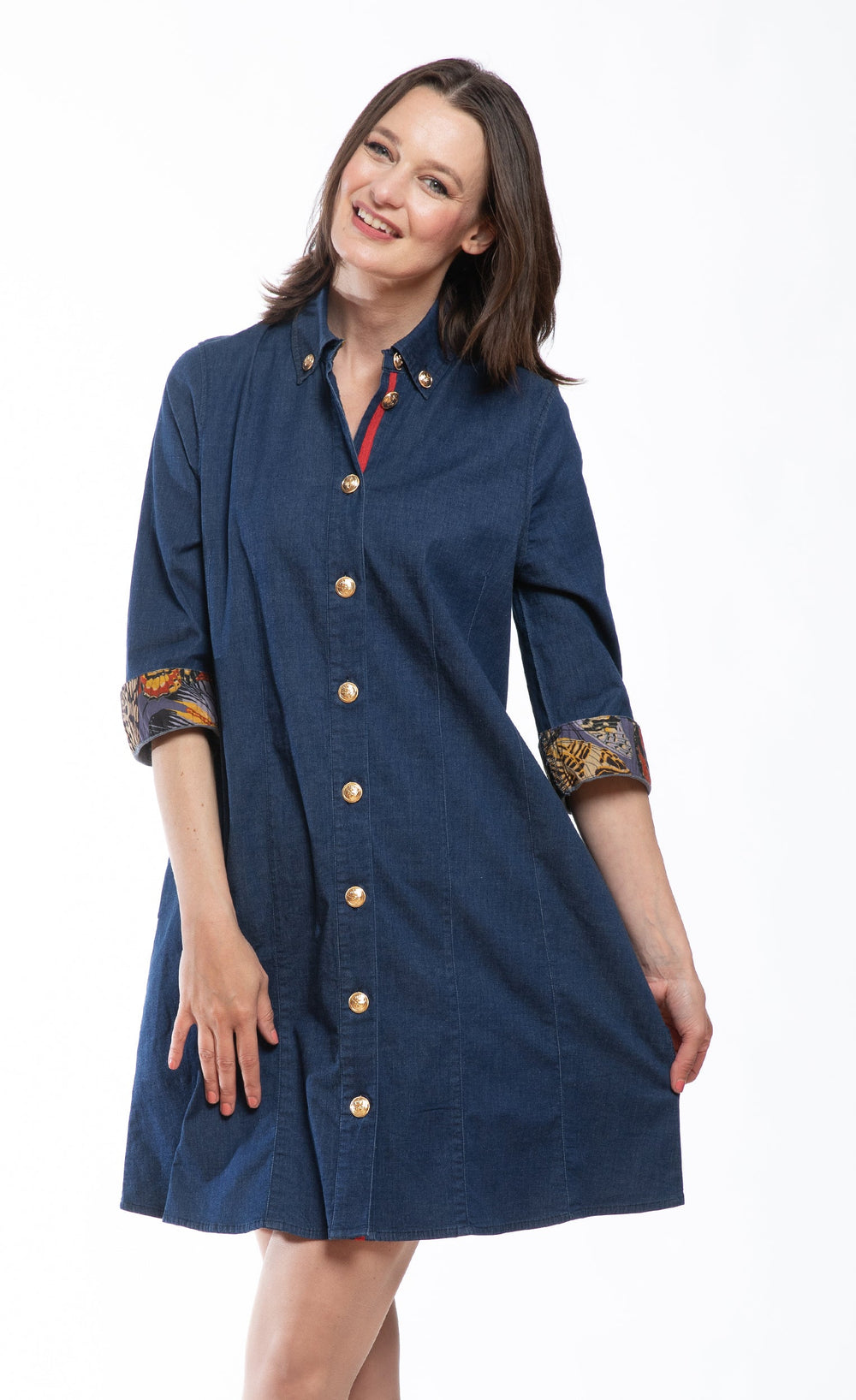 Newport Denim Dress with Longer Sleeve from KADOU Boutique