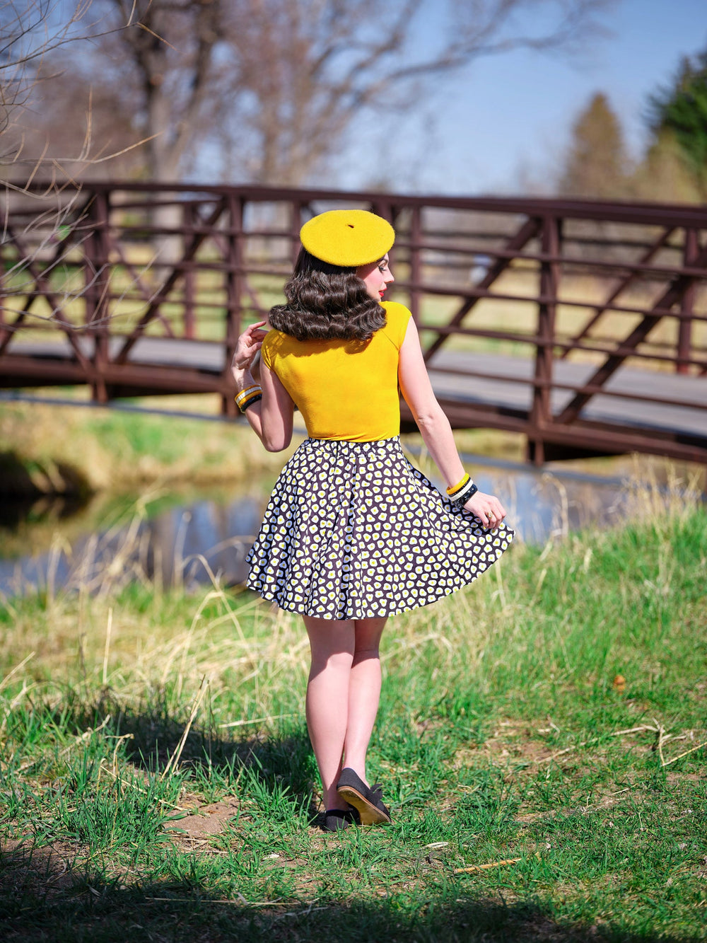 Sunny Side Up Skater Skirt from KADOU Boutique