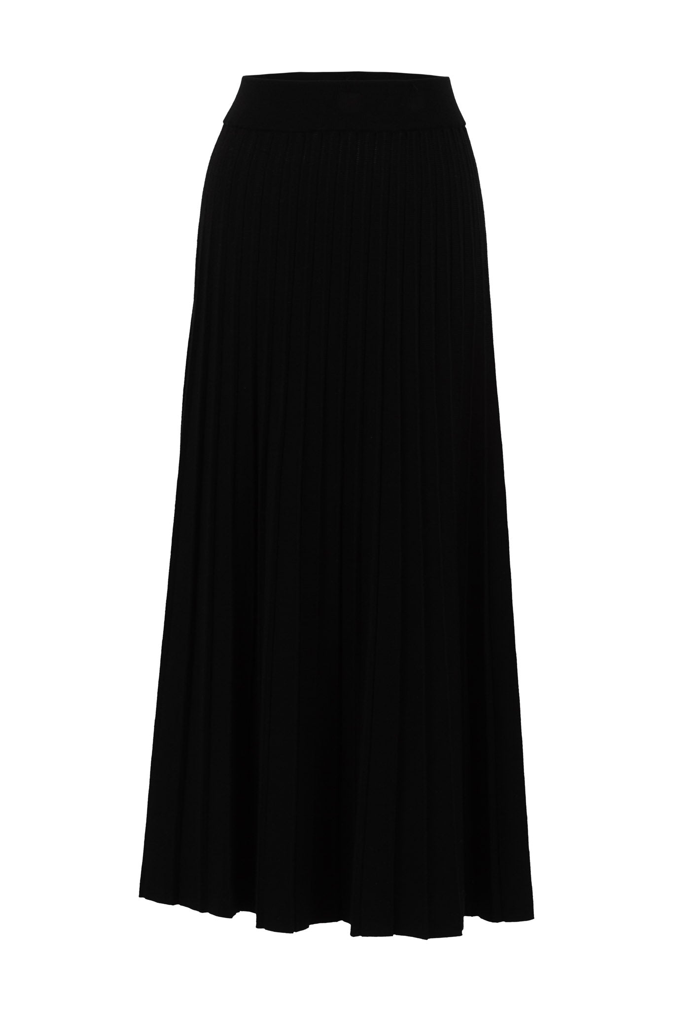 Pleated Black Maxi Skirt