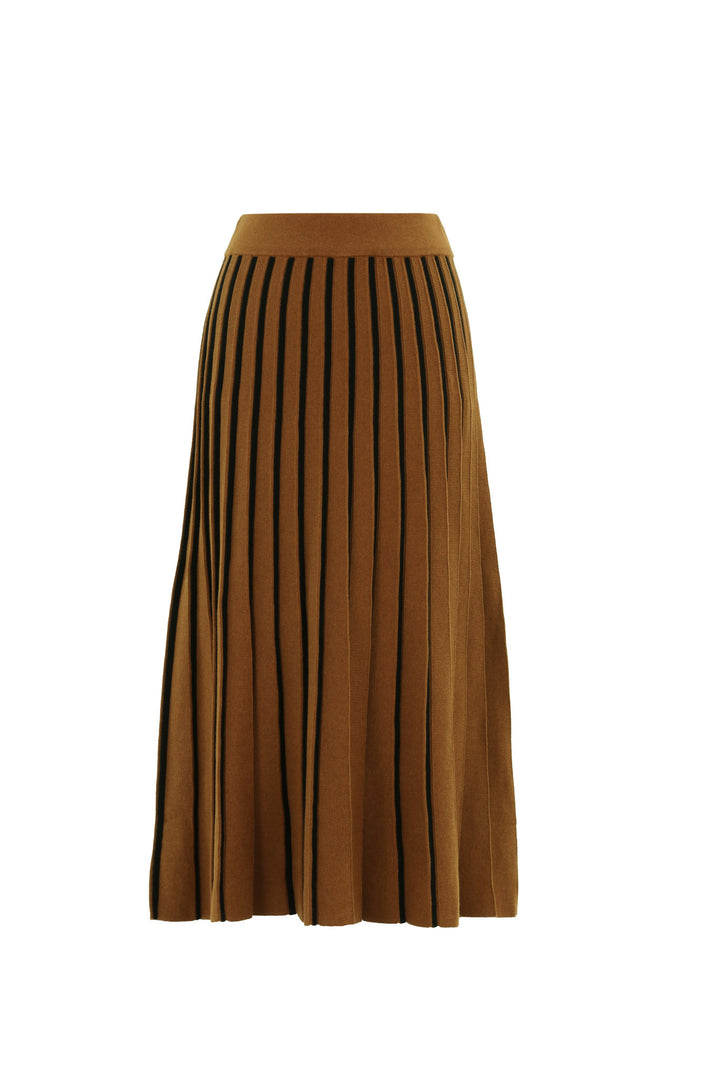 Pleated Knit Maxi Skirt