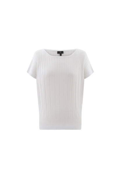 Marble Short Sleeve Knit Top