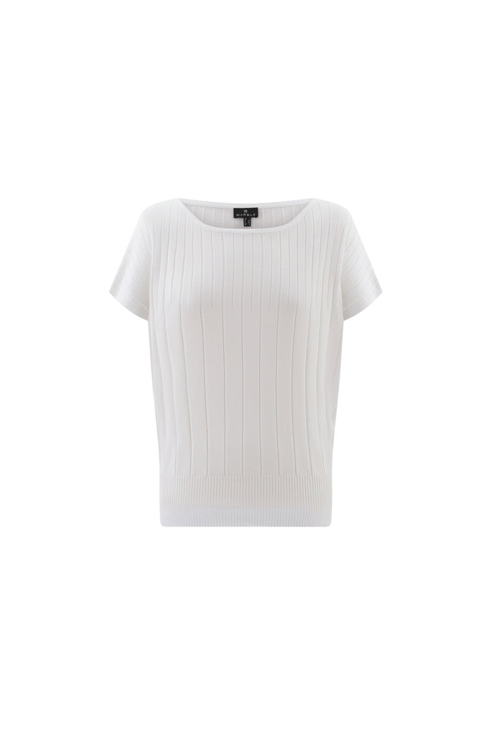 Marble Short Sleeve Knit Top