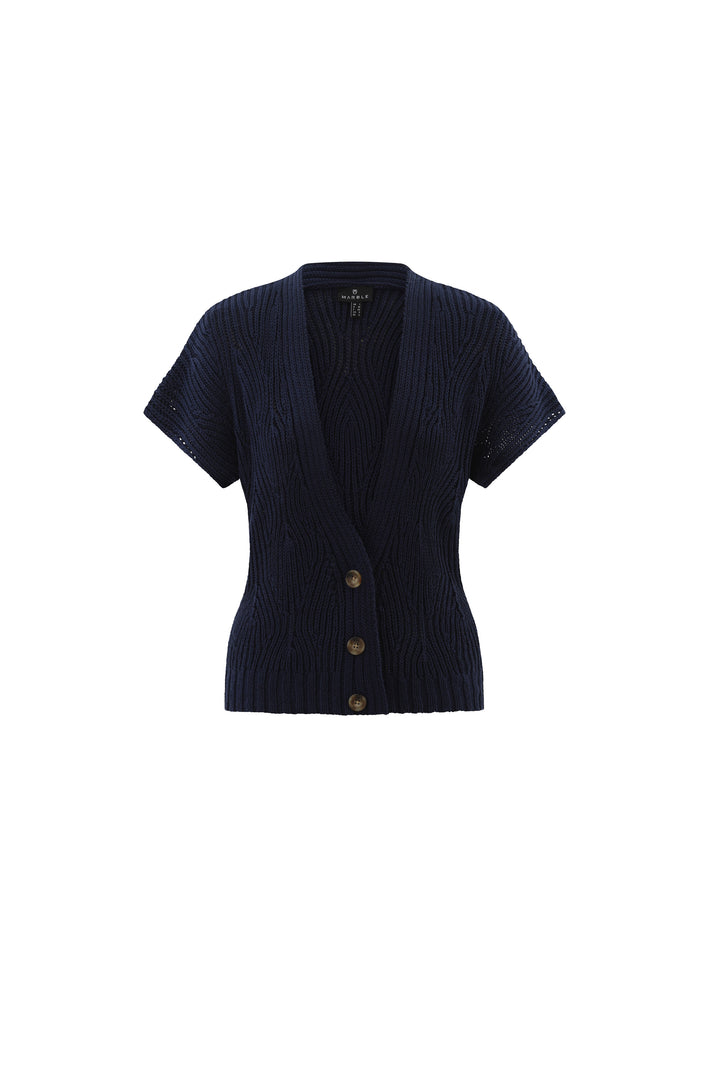Marble Short Sleeve Knit Cardigan