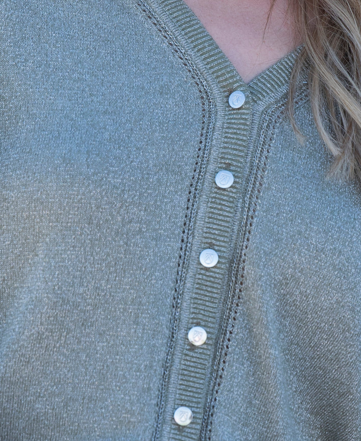 Marble Metallic Reversible Cardigan