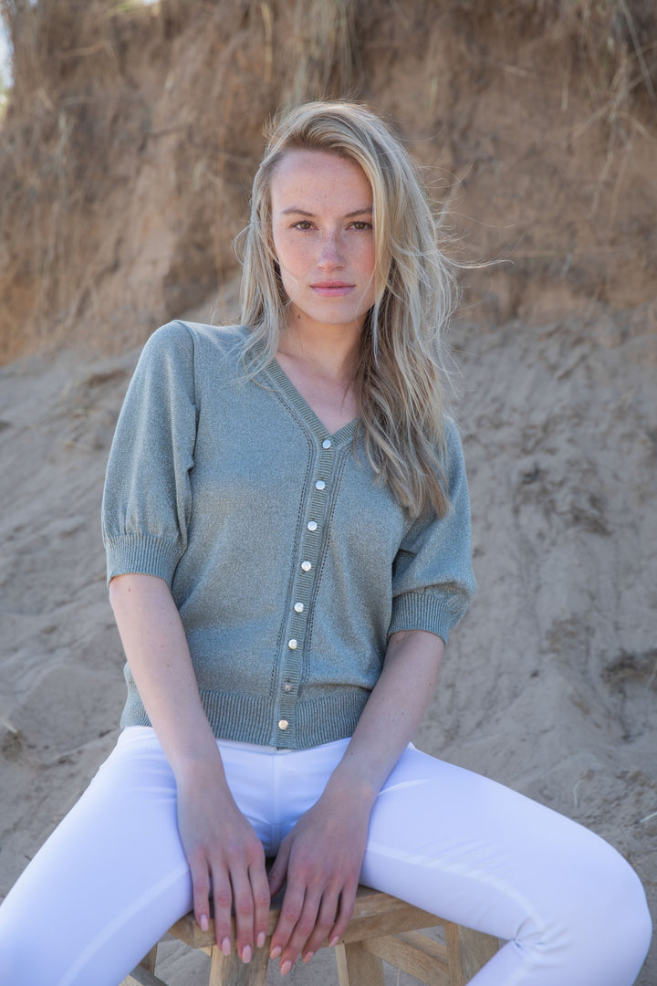 Marble Metallic Reversible Cardigan