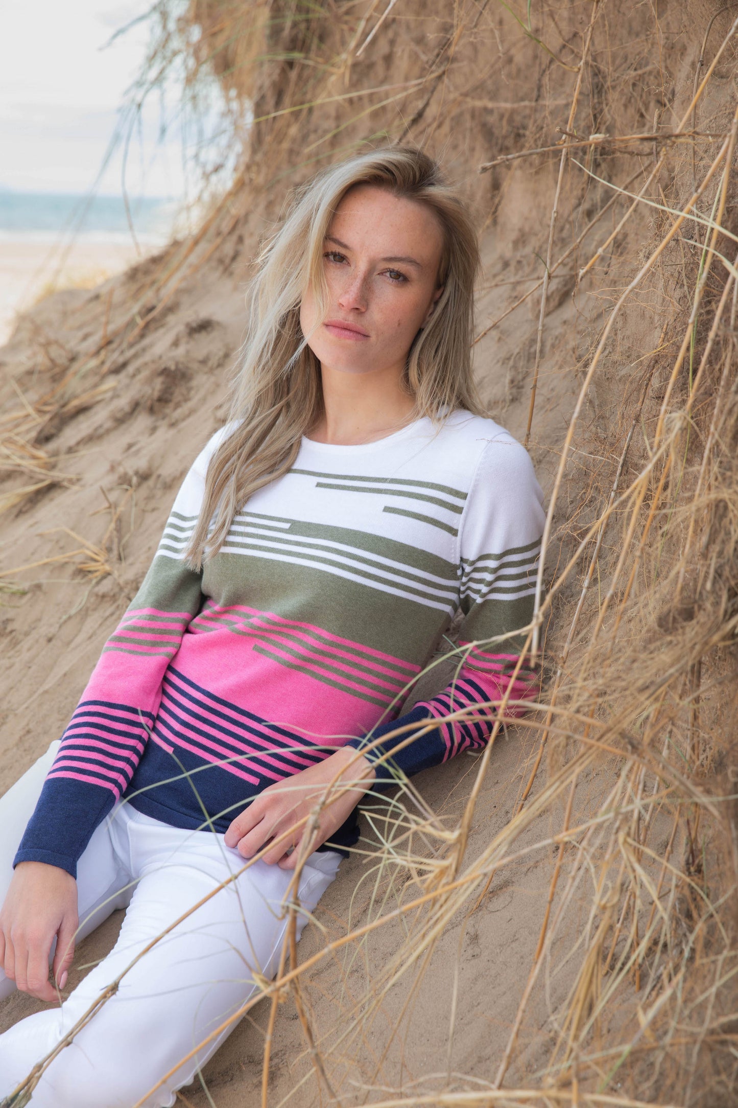 Marble Multi Color Striped Sweater