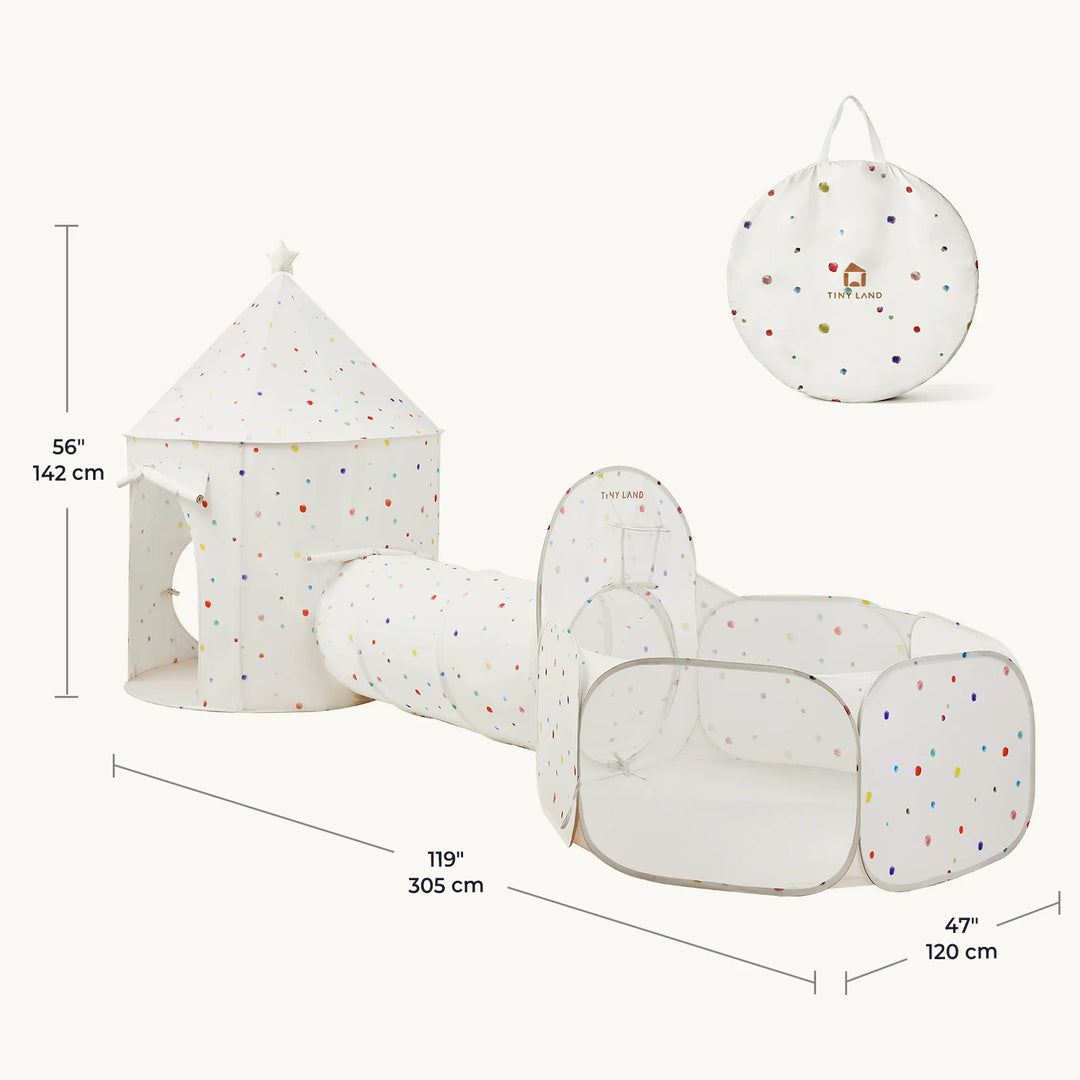 Tiny Land® Compact Adventure 3-in-1 Play Tunnel With no Balls