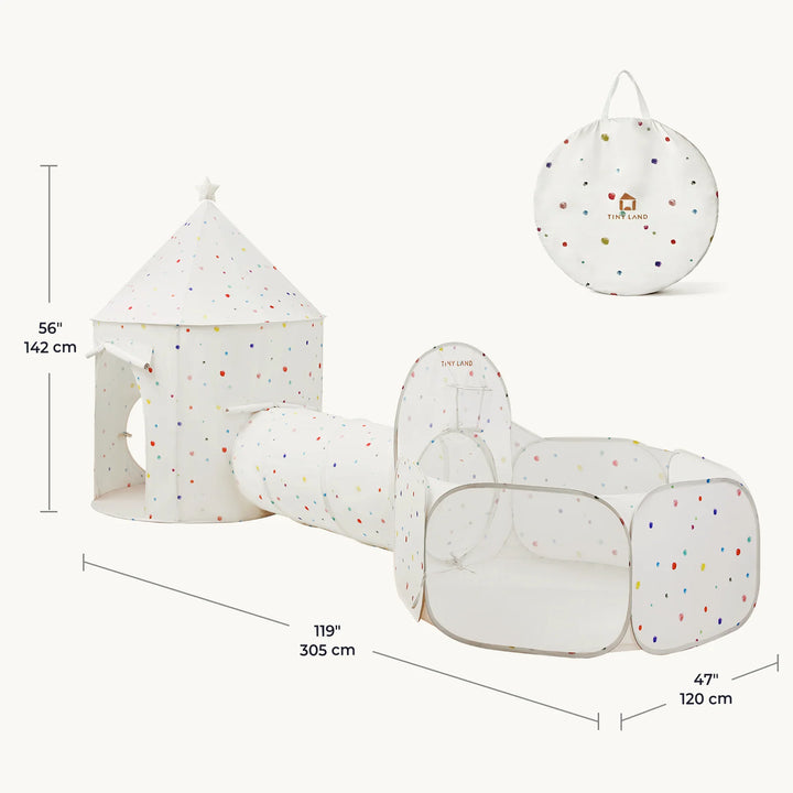Tiny Land® Compact Adventure 3-in-1 Play Tunnel With no Balls