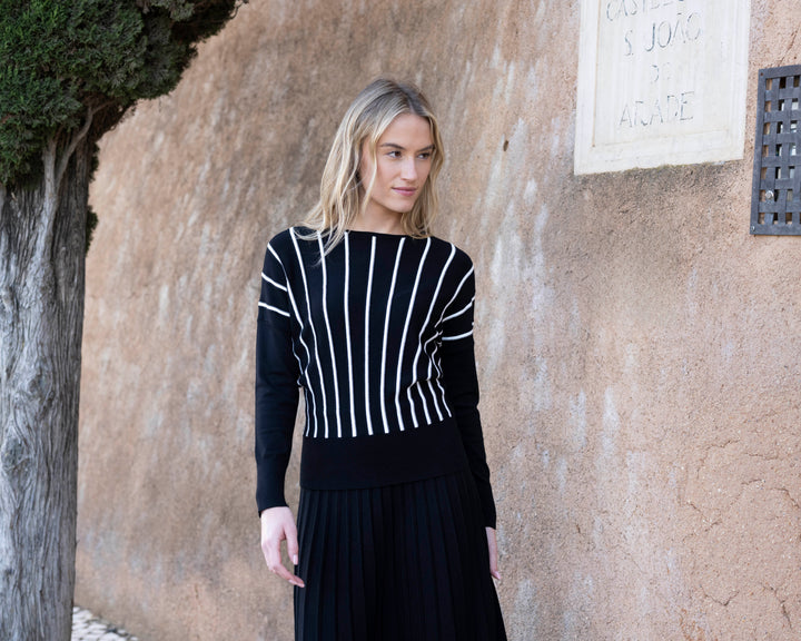 Ladies Vertical Striped Sweater