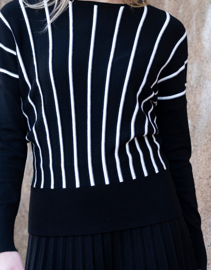 Ladies Vertical Striped Sweater