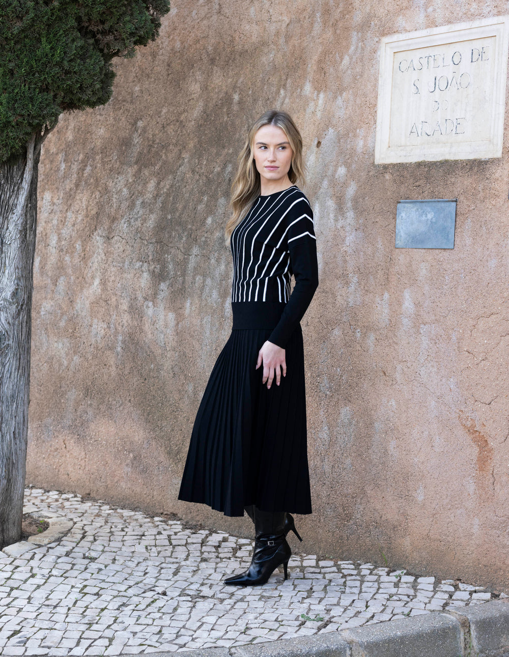 Ladies Vertical Striped Sweater from KADOU Boutique