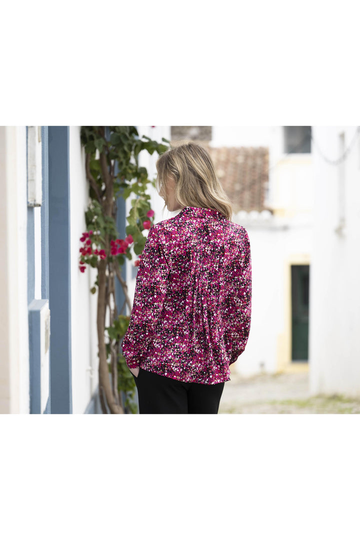 Collared Multi Print Blouse