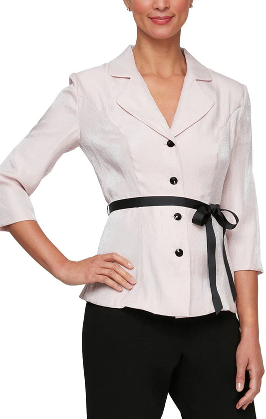 The 3/4 Sleeve With Tie Belt Blouse in Pink color. Available at Kadou Boutique.