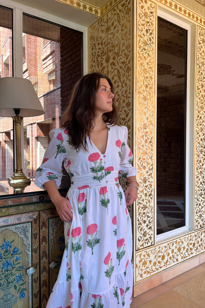 Eloise Midi Dress - Pink Floral