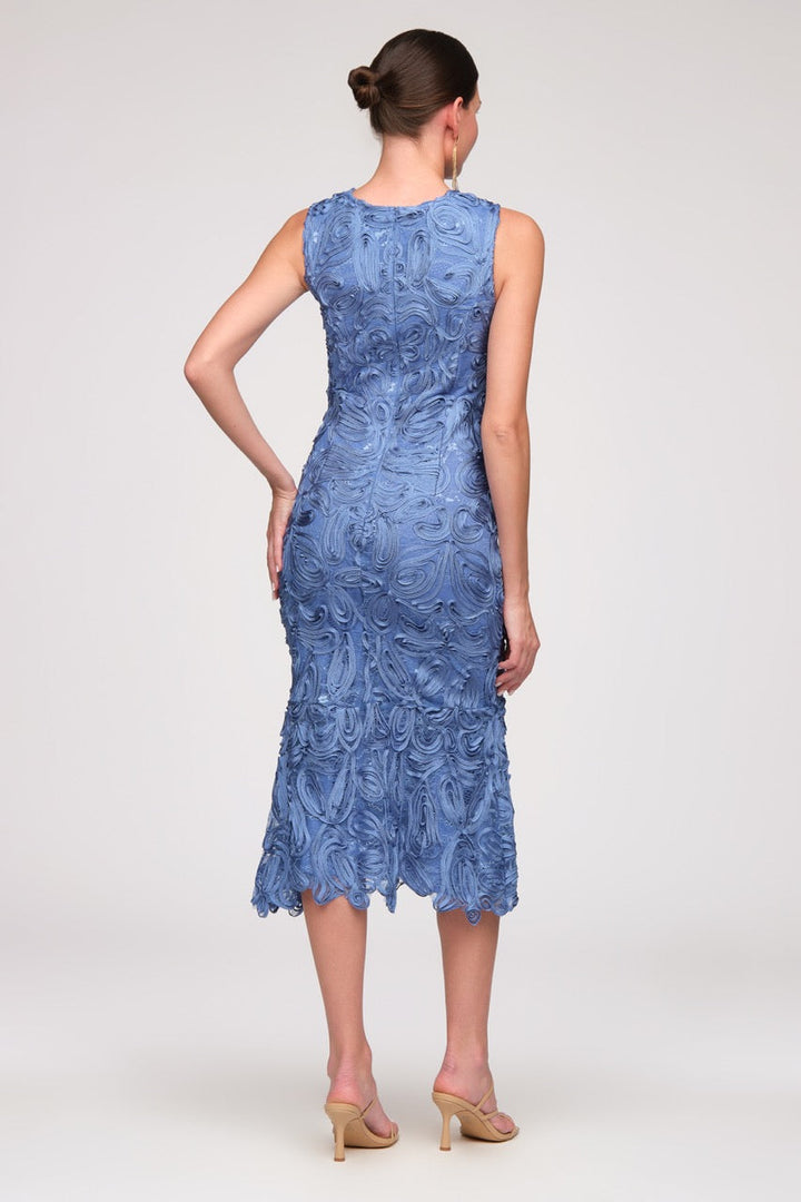 Meli Soutache Tea Length Dress from KADOU Boutique