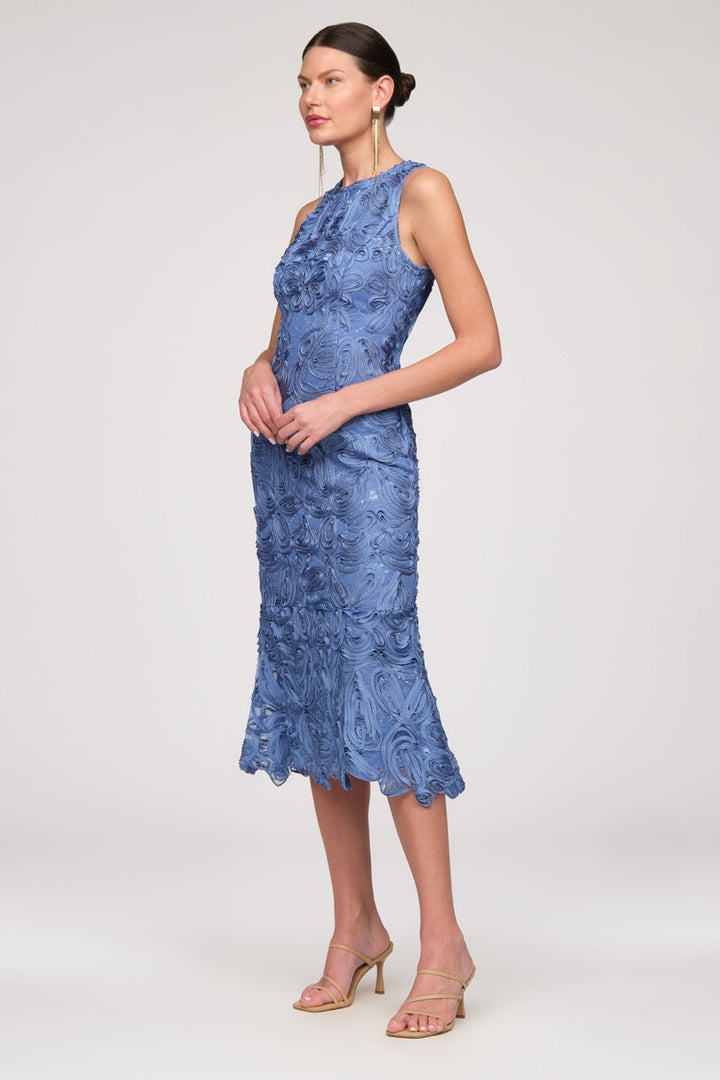 Meli Soutache Tea Length Dress