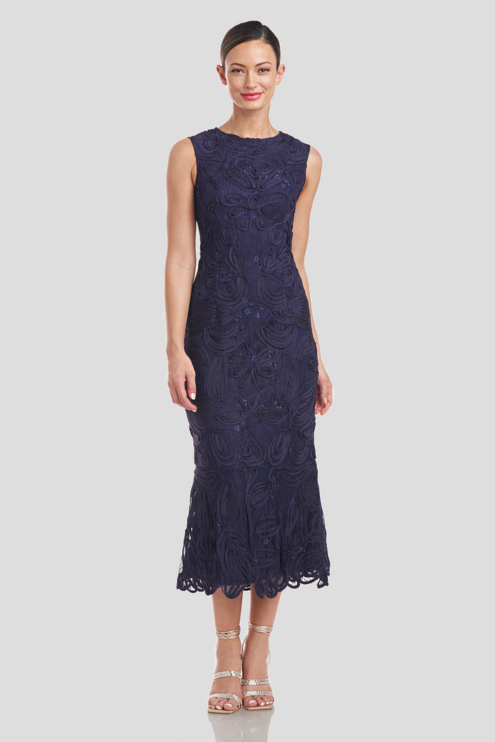 Meli Soutache Tea Length Dress from KADOU Boutique