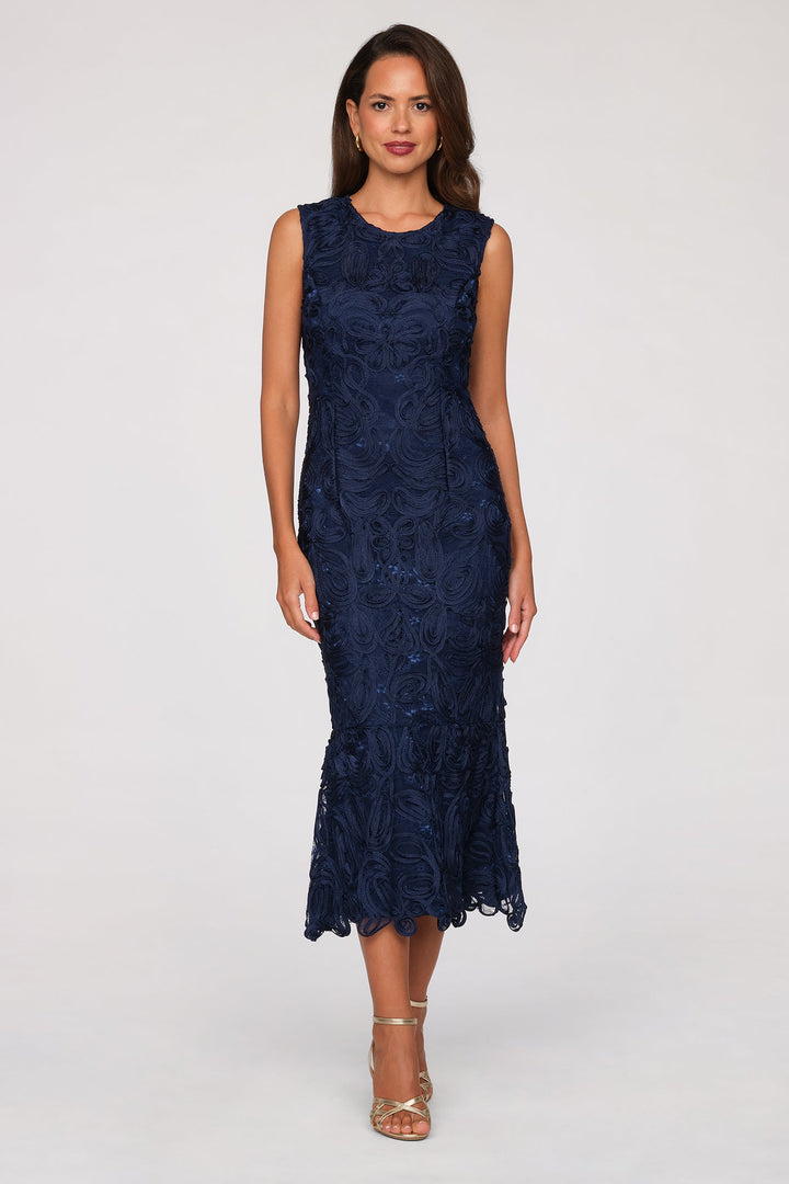 Meli Soutache Tea Length Dress