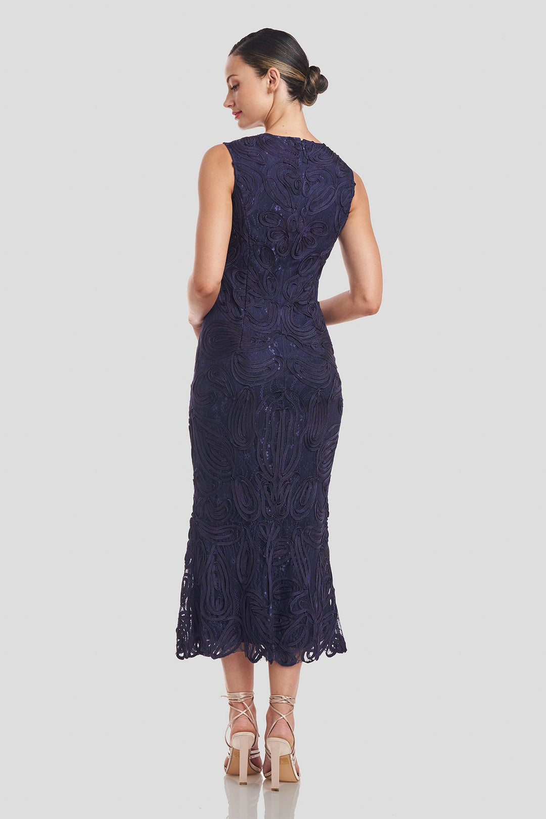 Meli Soutache Tea Length Dress from KADOU Boutique
