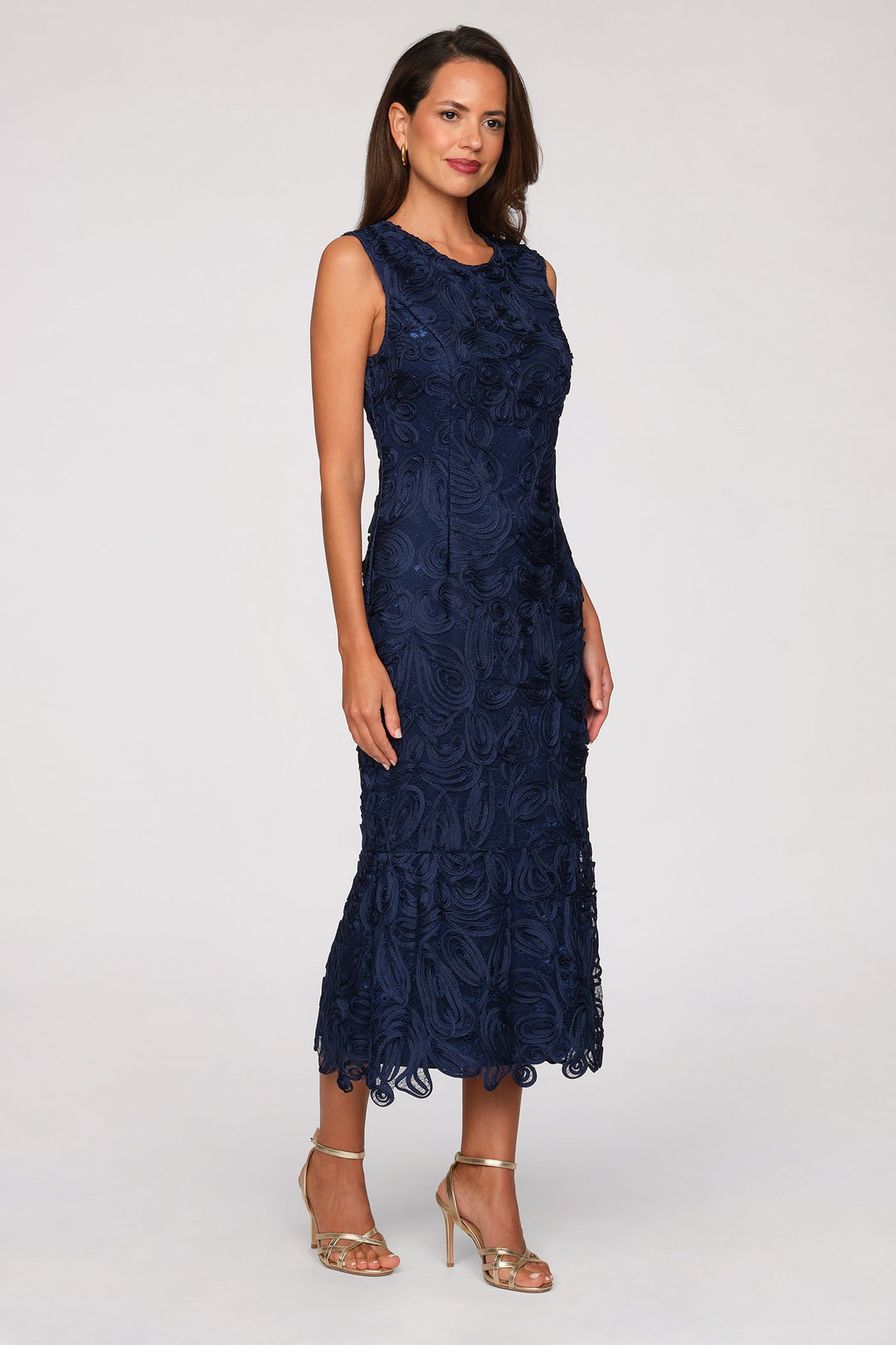 Meli Soutache Tea Length Dress