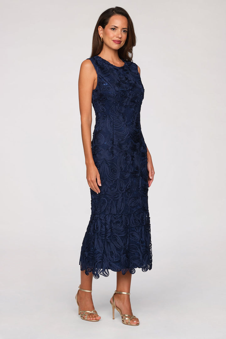 Meli Soutache Tea Length Dress
