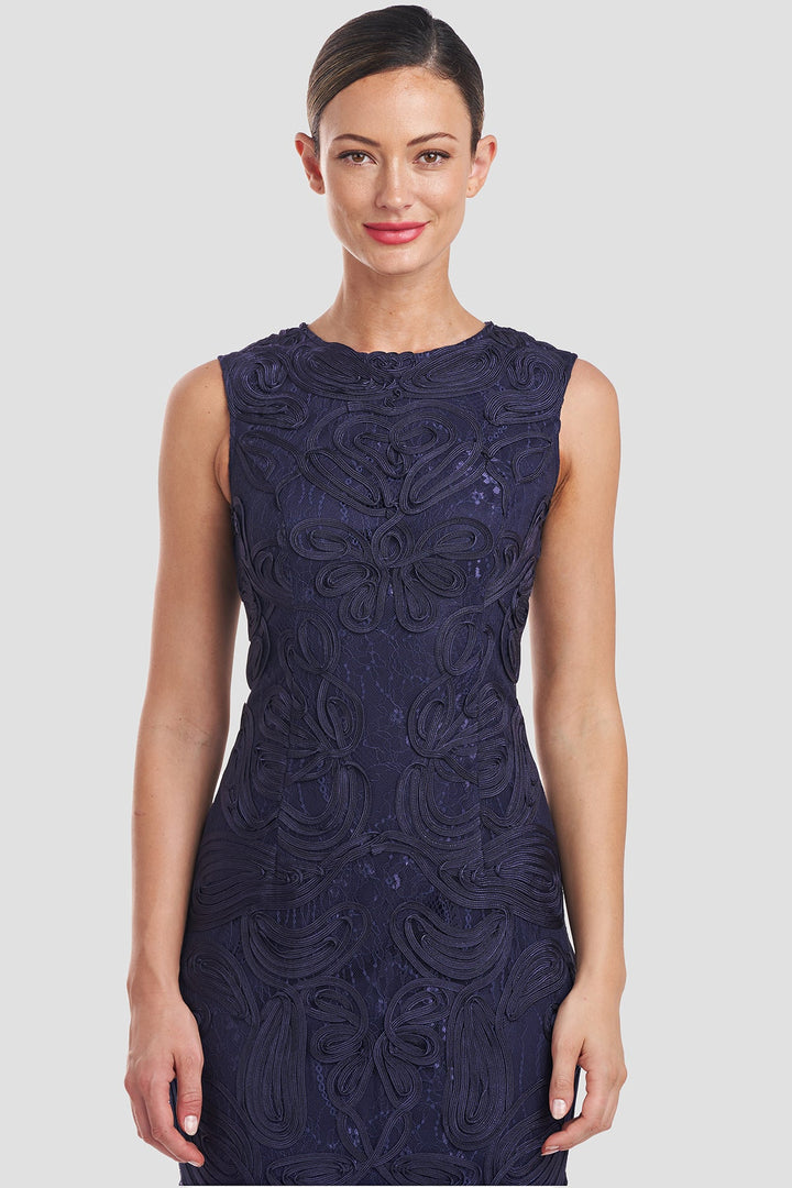 Meli Soutache Tea Length Dress from KADOU Boutique