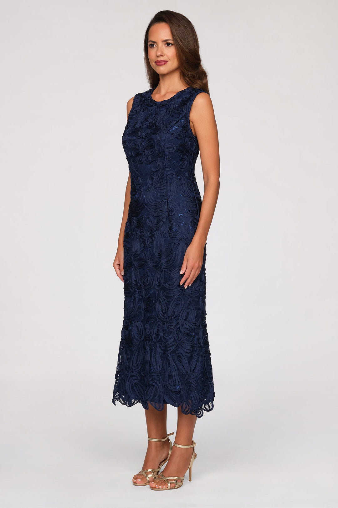 Meli Soutache Tea Length Dress