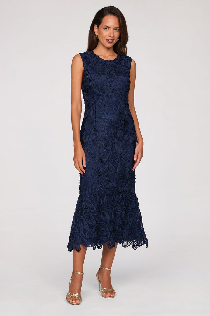 Meli Soutache Tea Length Dress