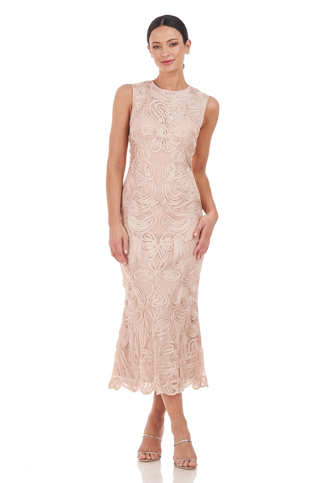 Meli Soutache Tea Length Dress from KADOU Boutique