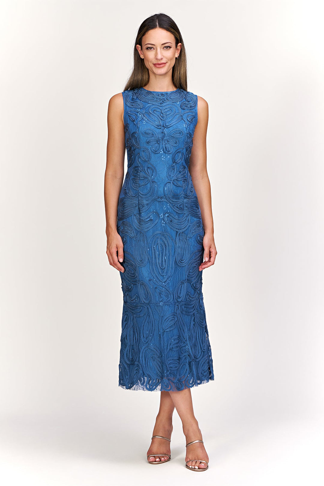 Meli Soutache Tea Length Dress from KADOU Boutique