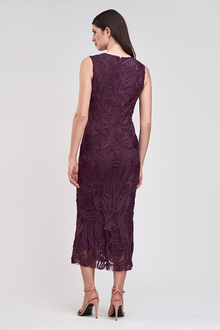 Meli Soutache Tea Length Dress from KADOU Boutique
