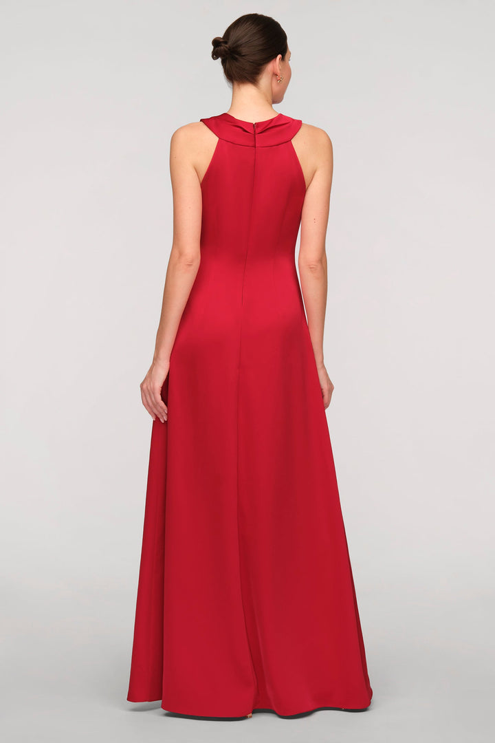 Maci Satin Halter Gown from KADOU Boutique