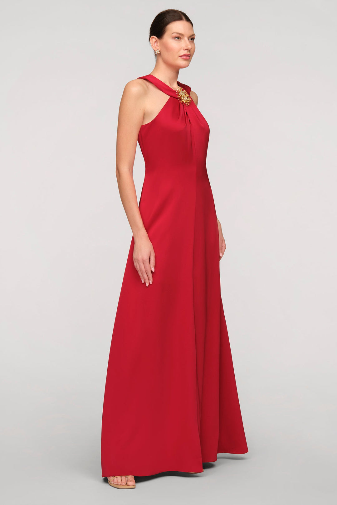 Maci Satin Halter Gown from KADOU Boutique