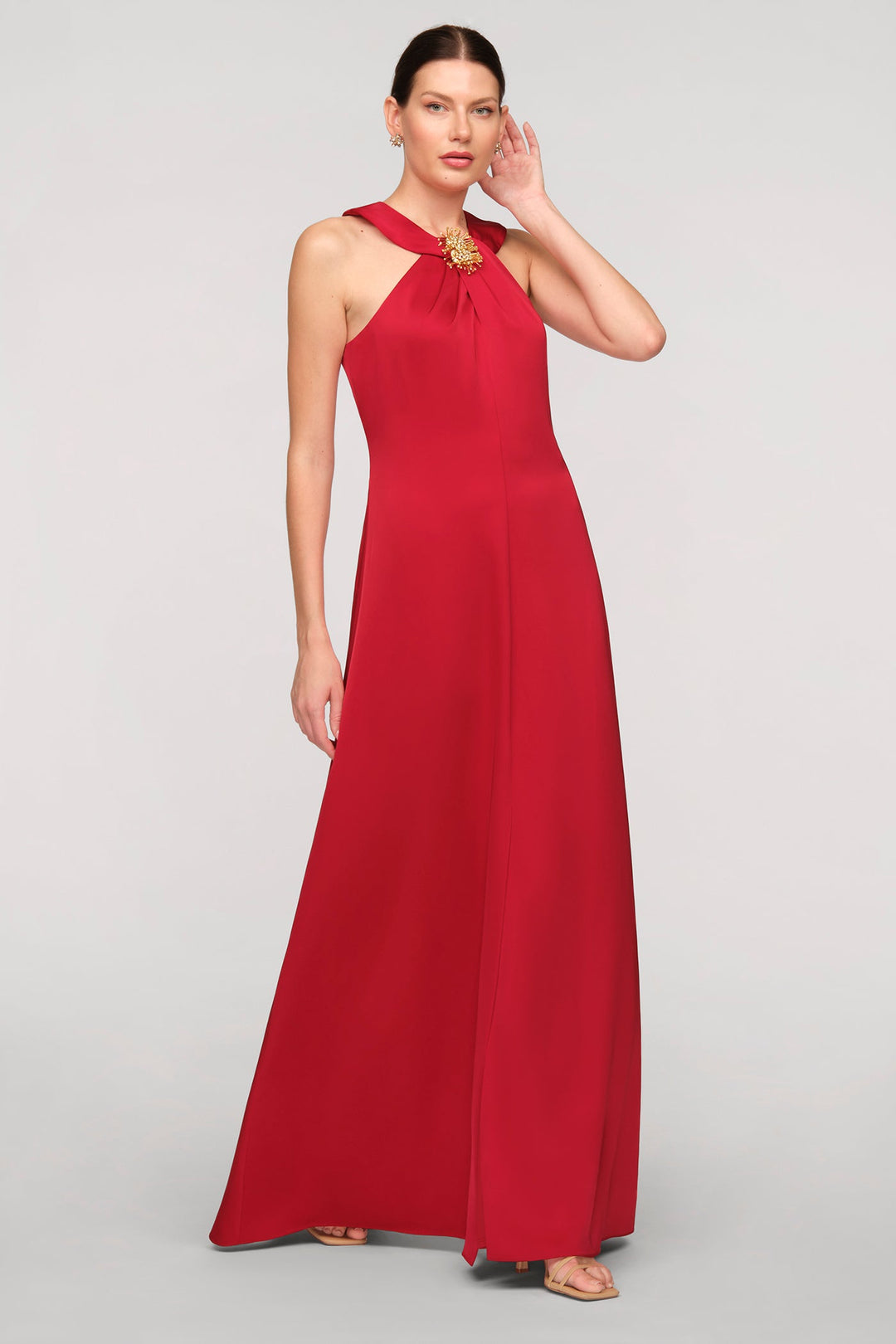 Maci Satin Halter Gown