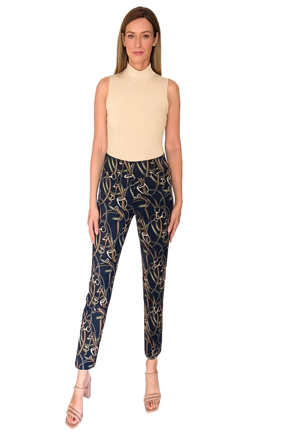Krazy Larry P507 Pull On Ankle Pant - Navy Belts from KADOU Boutique