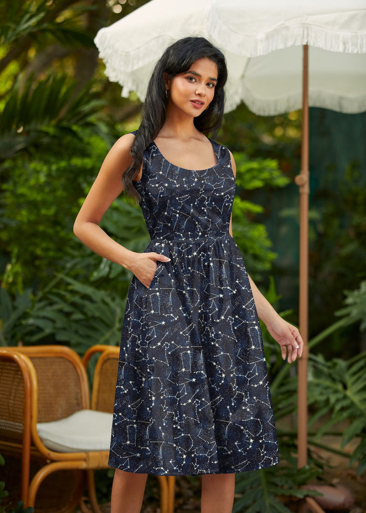 Glow in the Dark Constellations Fit &amp; Flare Dress