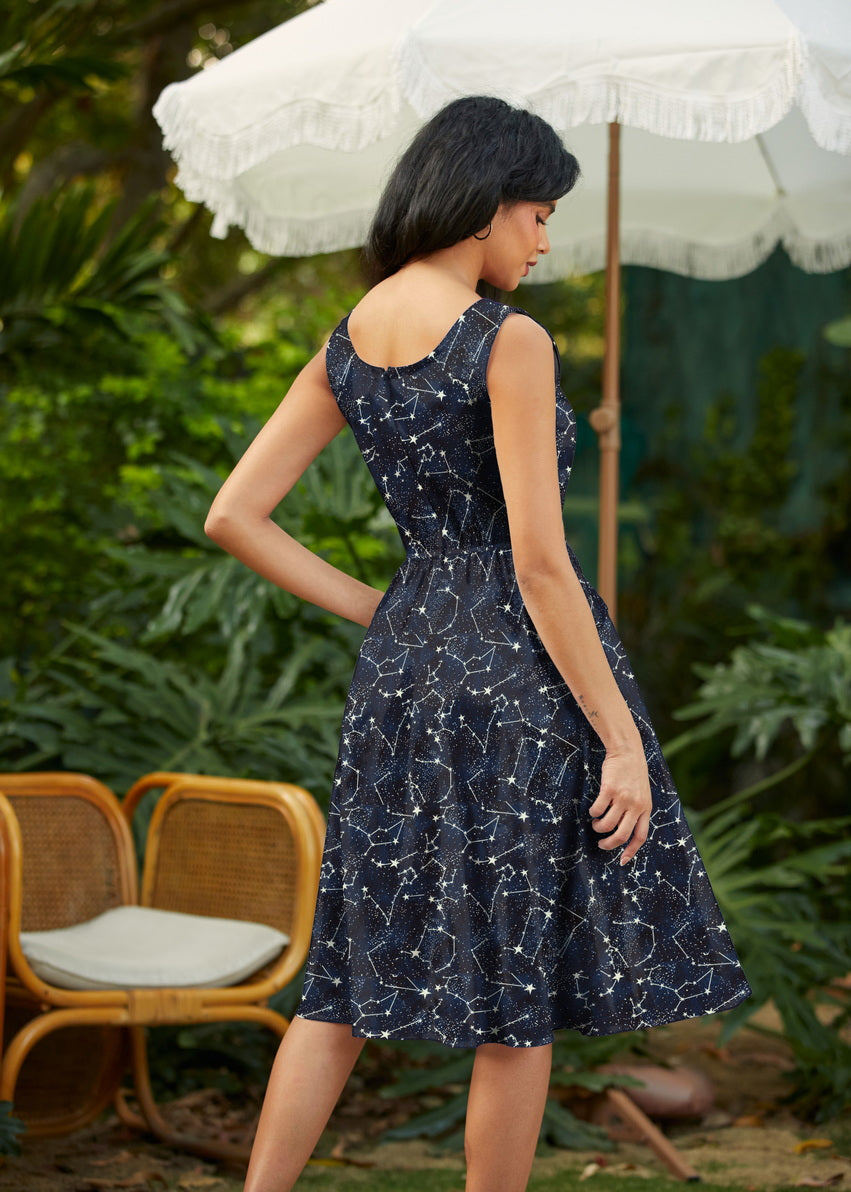 Glow in the Dark Constellations Fit &amp; Flare Dress