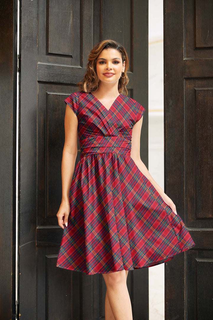 Red Plaid Greta Dress